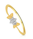 Cygnus Bewitching Bow Diamond Studded Gold Ring