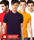 Jonnie Navy-Red-Yellow-White Pack of 4 Polo T Shirt