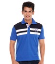 Fort Collins Black Striped Polo Neck T-Shirt