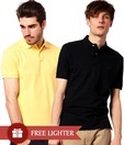 Loveusale Black-Yellow Pack of 2 Polo T Shirts