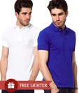 Loveusale Royal-White Pack of 2 Polo T Shirts
