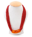 Art Mannia Orange Beaded Multi-layer Neckpiece