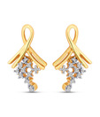 G Divas Diamond Swirl 18 Kt Yellow Gold Earrings