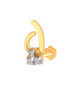 G Divas Diamond Studded Curved 18Kt Yellow Gold Nosepin