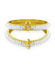 Jpearls Fine Finish White Pearls Bangles  - Set Of 2