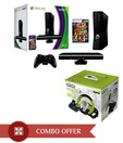 Microsoft Xbox 360 (4GB) Kinect Bundle (with 3 Free Games & Nitho Drive Pro 3 Wheel)