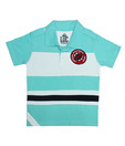 LanosUC Sea Green Striped Polo T-Shirt