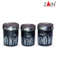 Zain Black Canister Set - 3 Pcs