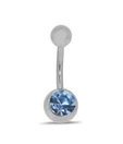 Revlis Blue CZ Snazzy Silver Belly Stud