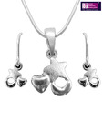 Surat Diamond Sweetheart Sterling Silver Pendant Set