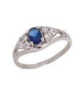 Shanti Dainty Blue Stone Silver Ring
