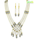 Jpearls Enticing Single Line Pearls Necklace Set