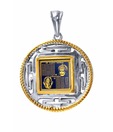 Dijyo Gold Hanuman Chalisa & Ganesh Stotra Round Yantra Pendant