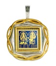Dijyo Laxmi Ganesh Aarti Silver Flower Pendant