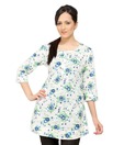 Stilestreet Pleasant White-Blue Tunic Top