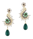Styleos Lavish Green & Pearly Earrings