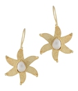 Styleos Golden Tip Flower Earrings