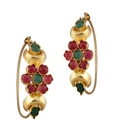 Styleos Floral Happy Hoop Earrings