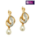 Surat Diamond Elegant Diamond & Pearl Earrings