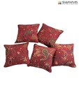 Swayam Maroon Paisley Print Cushion Cover Set