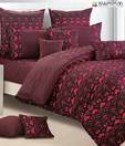 Swayam Magenta & Black Designer Bed Sheet Set