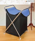 Swayam Black & Blue Laundry Bag Chrome