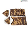 Swayam Brown Floral Print Dining Mat & Napkin Set
