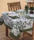 Swayam White & Green Floral Print Table Sheet