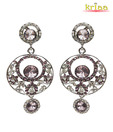 Kriaa Gorgeous Purple & Silver Earrings