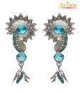 Kriaa Gleaming Blue & Silver Earrings