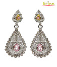 Kriaa Cute Silver & Pink Earrings