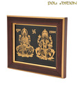 Gold Plated Lord Ganesha & Goddess Lakshmi Frame