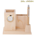 V11  Gold Plated Clock Cum Pen Stand