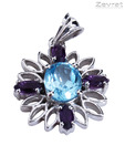 Zevrat Lovely Amethyst & Topaz Silver Pendant