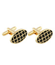 Vendee Fashions Stylish Golden Checkered Cufflinks