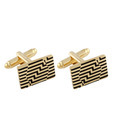 Vendee Fashions Stylish Black Zigzag Cufflinks