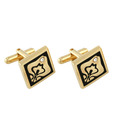 Vendee Fashions Black Cufflinks with Austrian Diamond