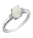AG Opal & Diamond Ring