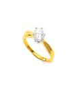 Bold Angelic Solitaire Look Gold Ring