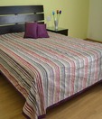 MeSleep Burgundy Stripe Bed Cover With Two Pillow Covers