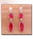 Designer Silver Inc. Opulent Silver & Pink Quartz Earrings