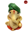 Earth Ganesha Idol With Green Turban