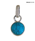 Indian Silver Turquoise & Silver Pendant