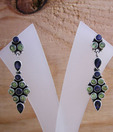Designer Silver Beautiful Iolite & Peridot Hanging Earrings