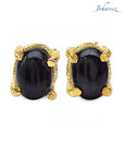 Johareez Oval Shape Genuine Black Star Studs