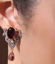 Iris Jewels Exuberant Brown & White Earrings