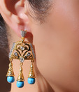 Iris Jewels Designer Blue Earrings
