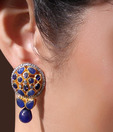 Iris Jewels Lustrous Blue Earrings