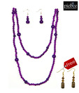 Piebee Purple Jade Necklace Set With Free Earrings