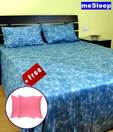 meSleep Ethnic Double Bed Sheet With Two Free Cushion Covers